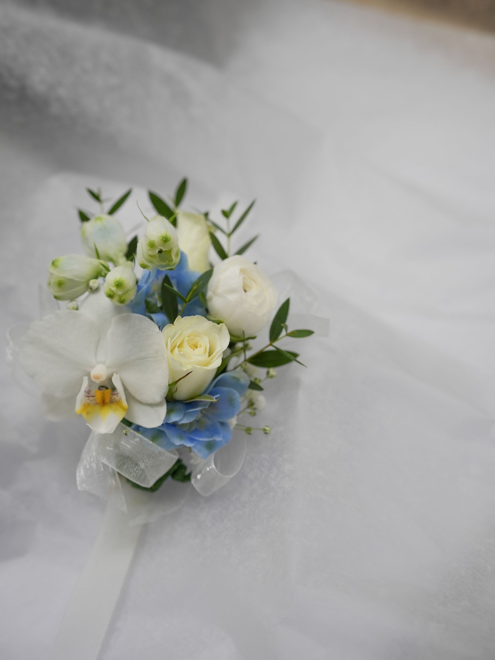 Blue Cotton Boutonniere