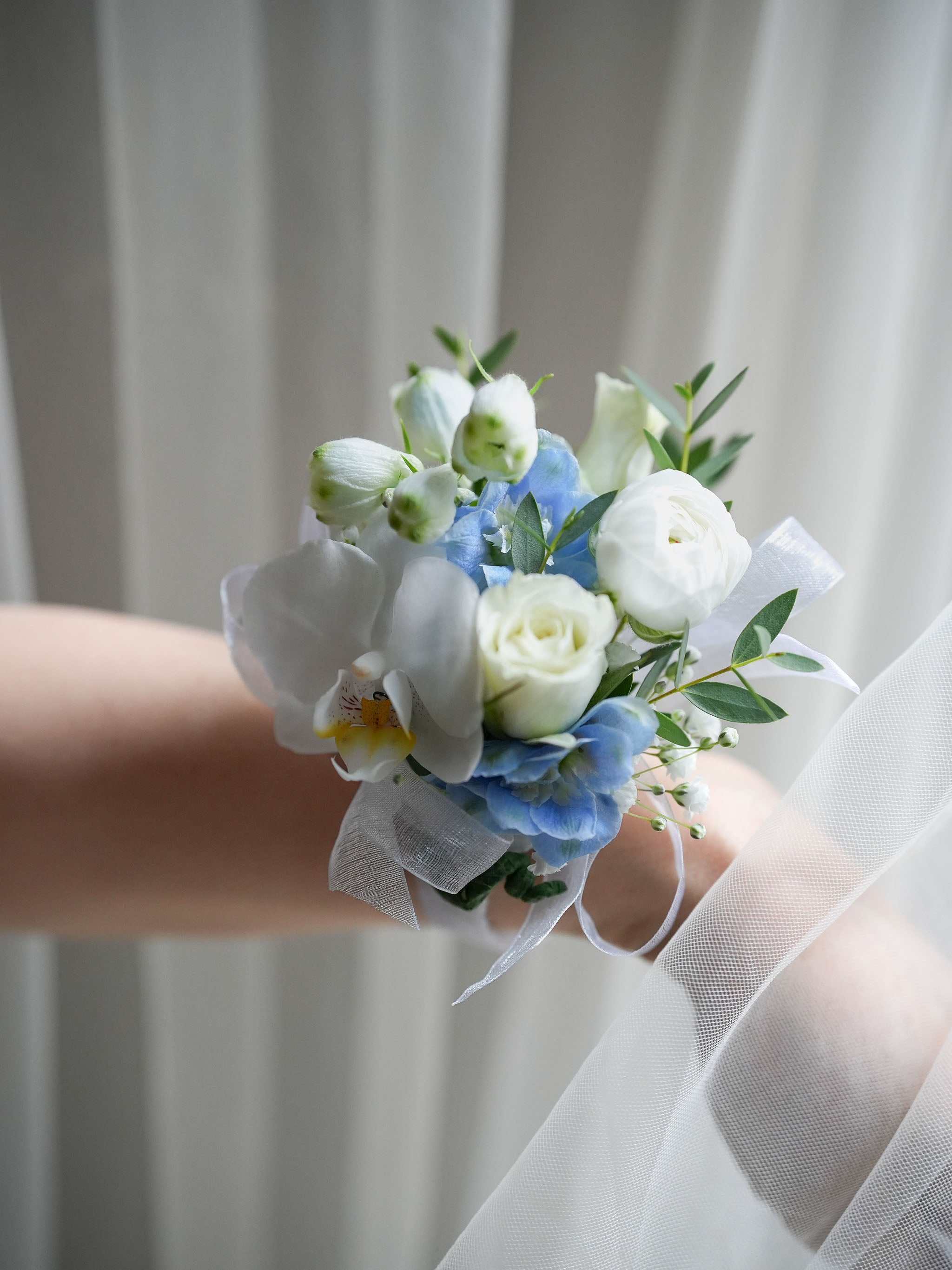 Blue Cotton Boutonniere