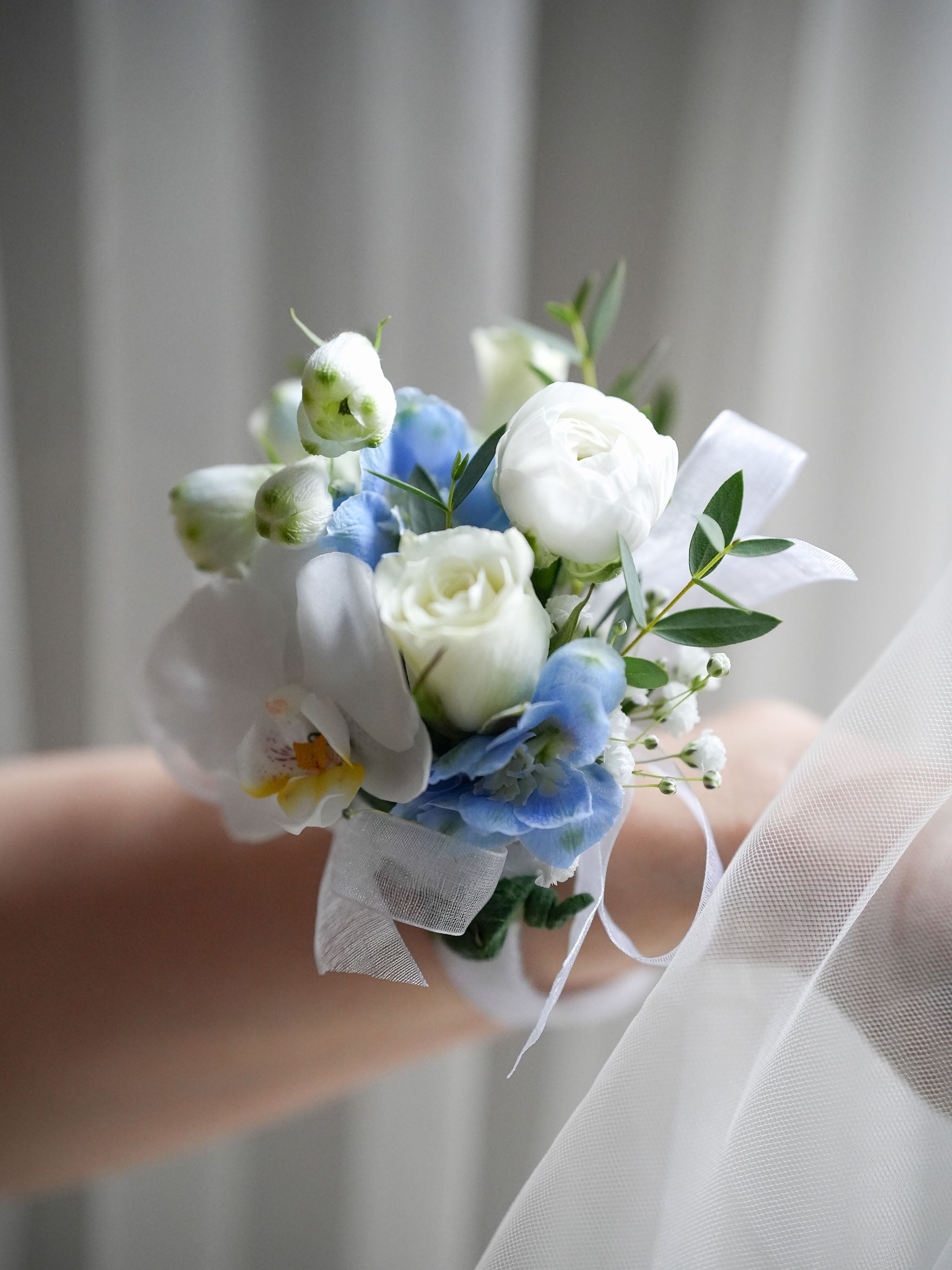 Blue Cotton Boutonniere