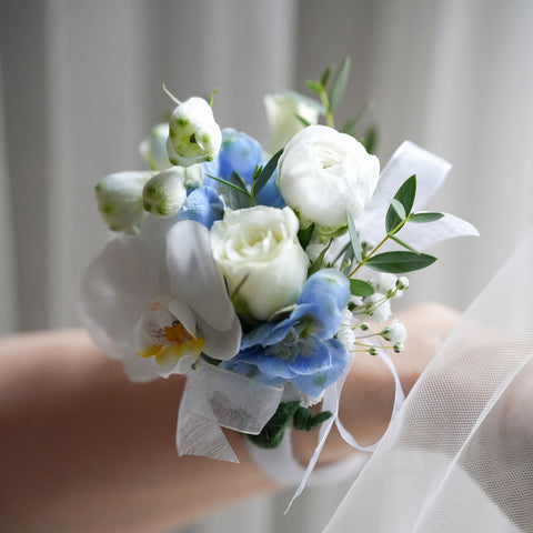 Blue Cotton Boutonniere