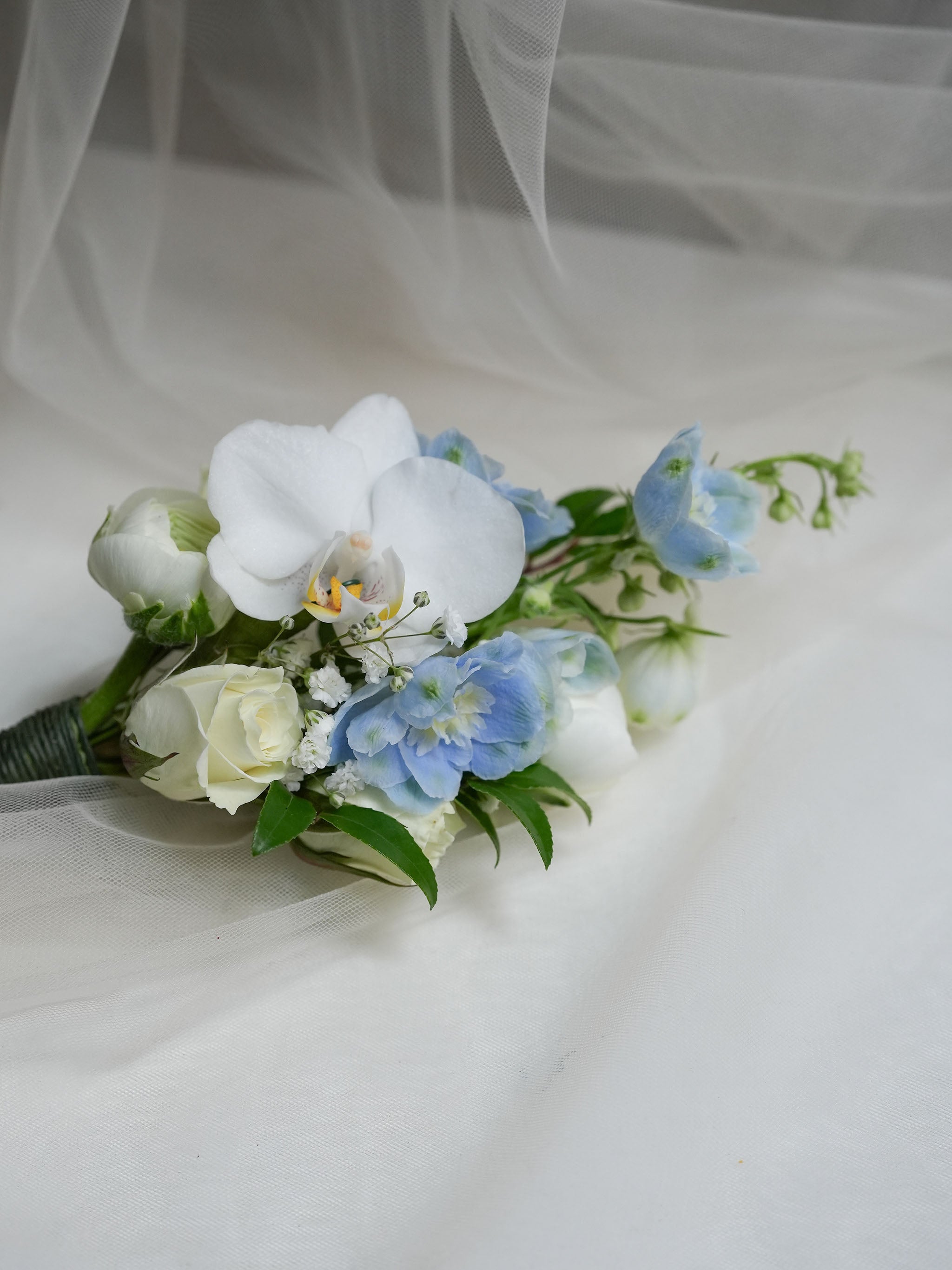 Blue Cotton Boutonniere