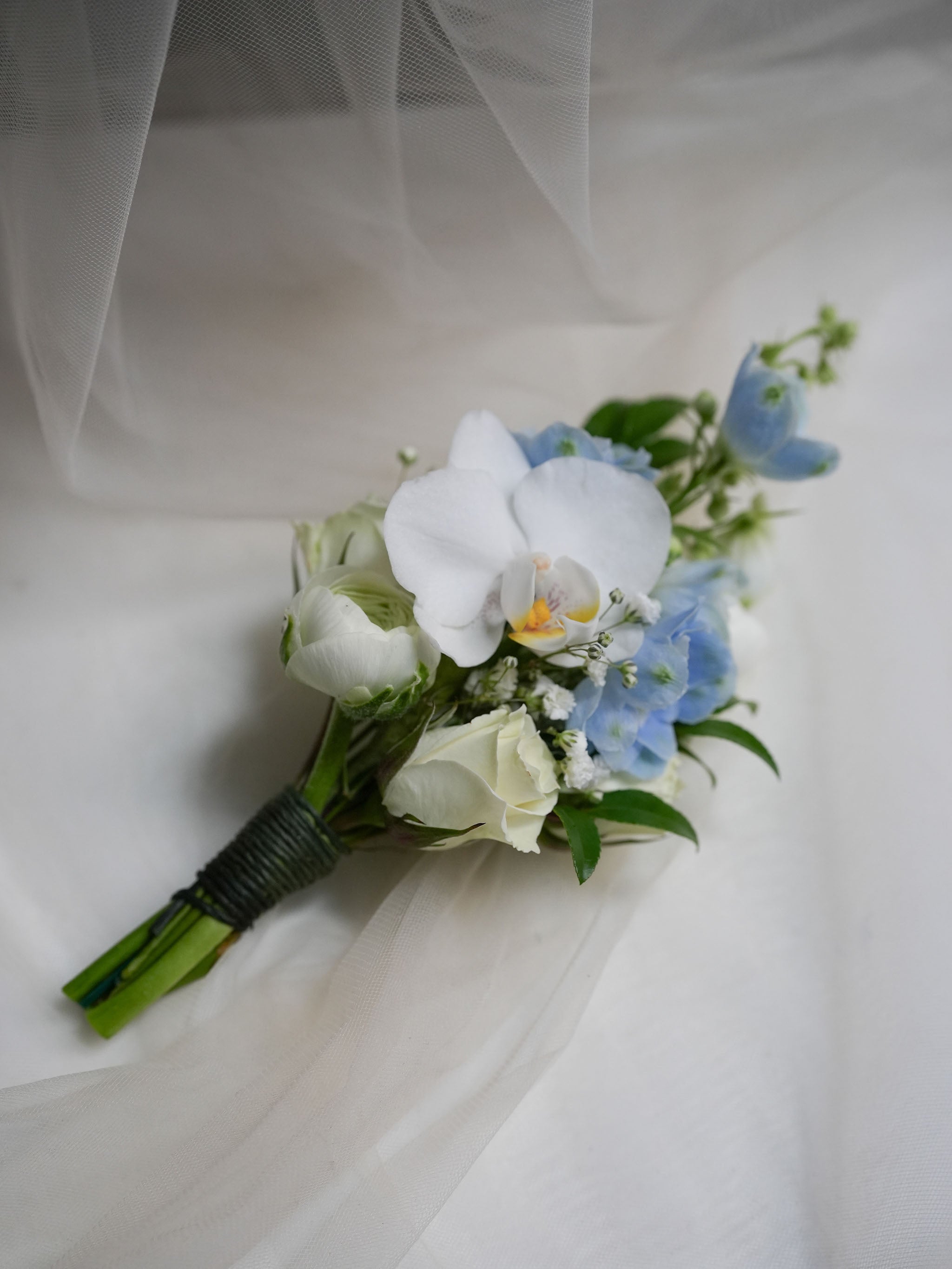 Blue Cotton Boutonniere
