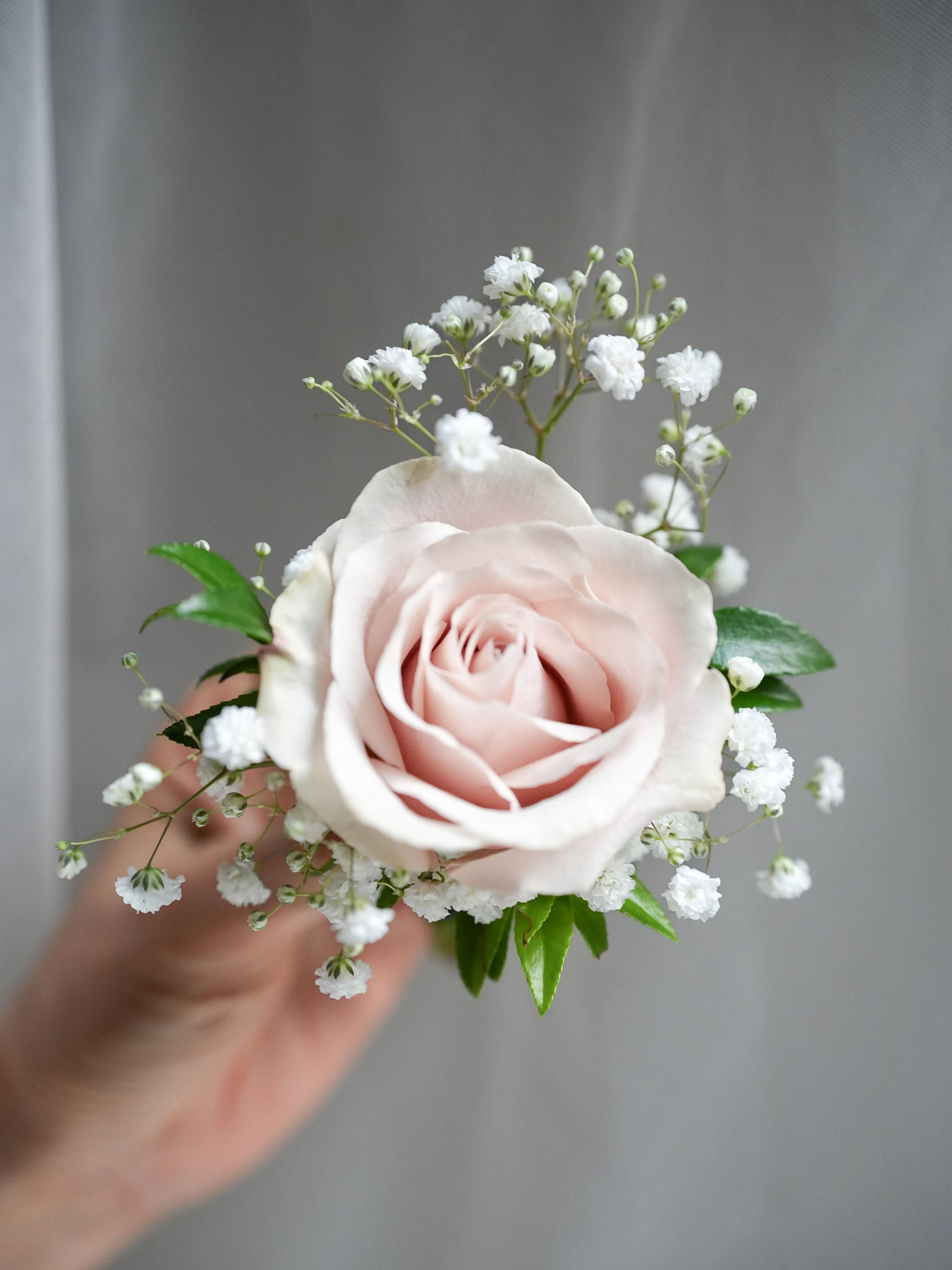 Dusty Pink Rose Boutonniere & Corsage