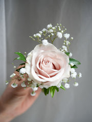 Dusty Pink Rose Boutonniere & Corsage