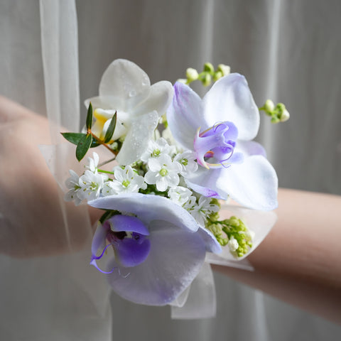 Opaline Orchid Corsage & Boutonniere