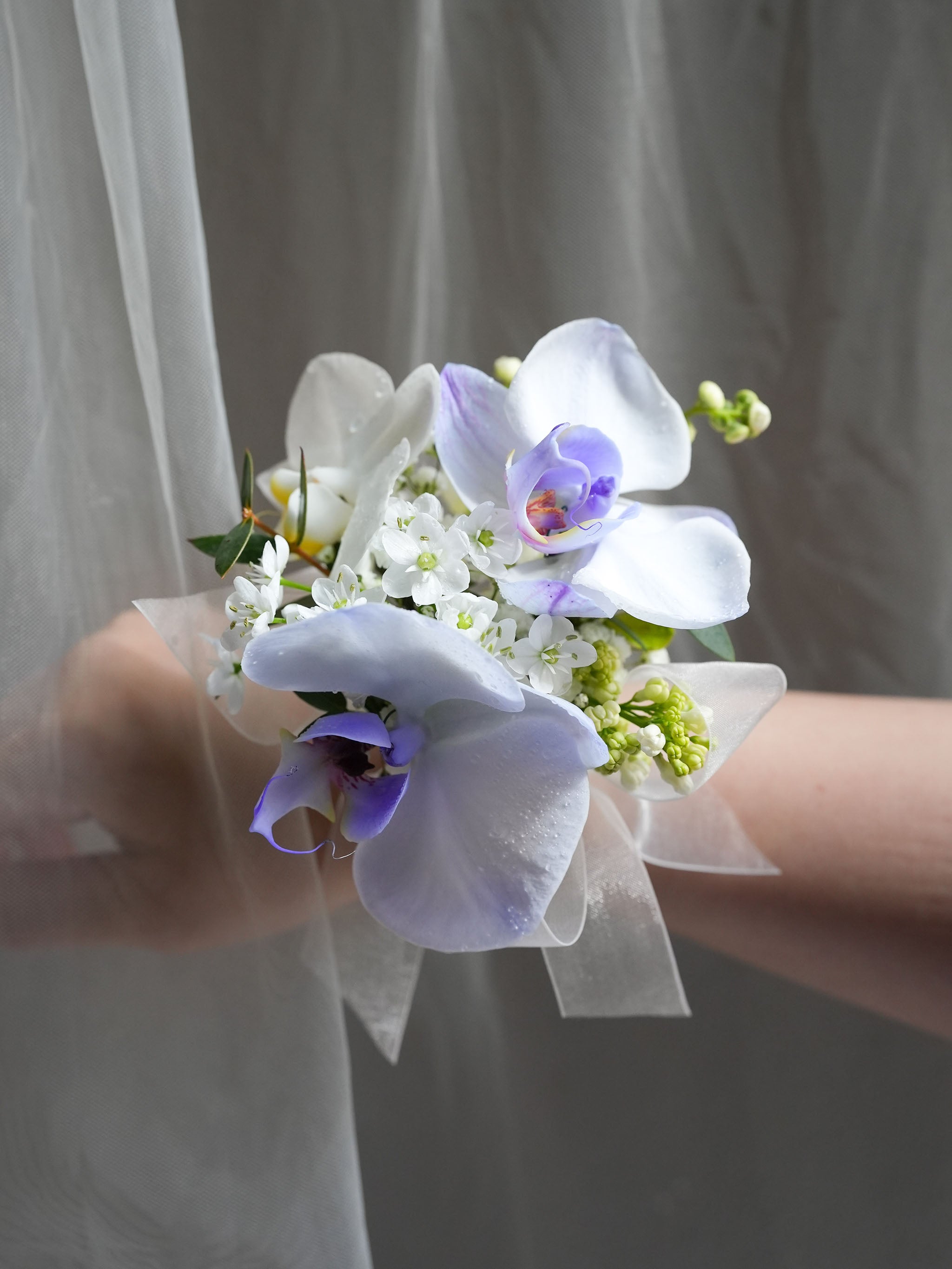 Opaline Orchid Corsage & Boutonniere