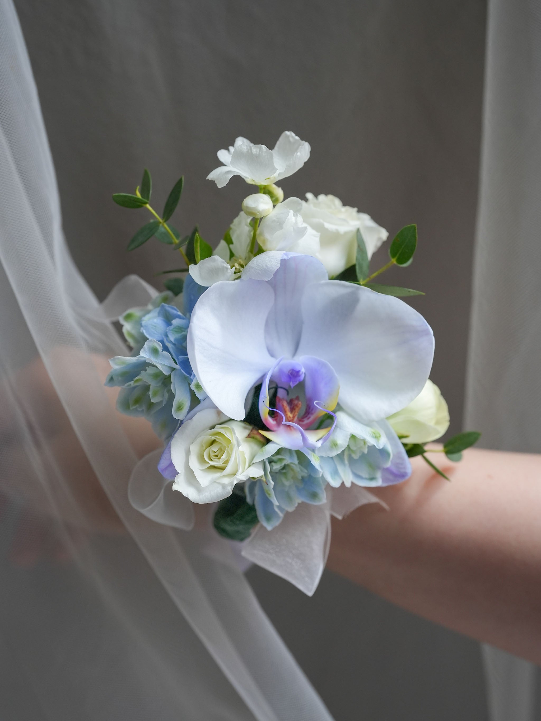 Opaline Orchid Corsage & Boutonniere