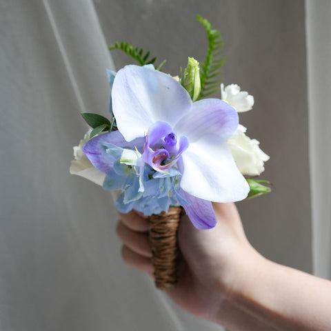 Opaline Orchid Corsage & Boutonniere