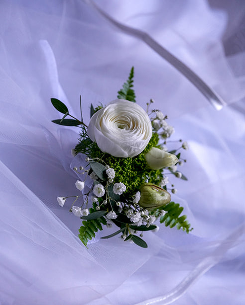 Ivory Bloom Boutonnieres & Corsage