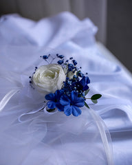 Blue Harmony Boutonnieres & Corsage