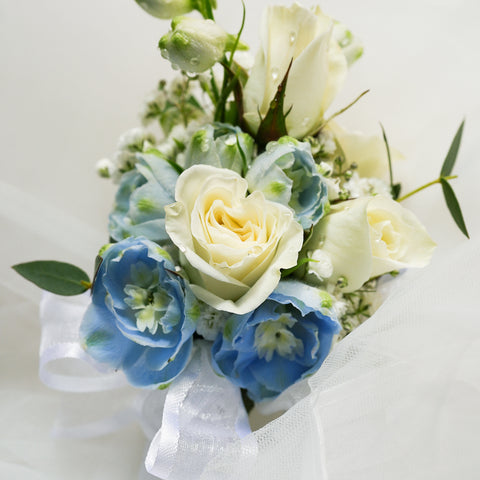 Blue Amour Boutonnieres & Corsage