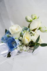 Blue Amour Boutonnieres & Corsage