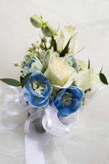 Blue Amour Boutonnieres & Corsage