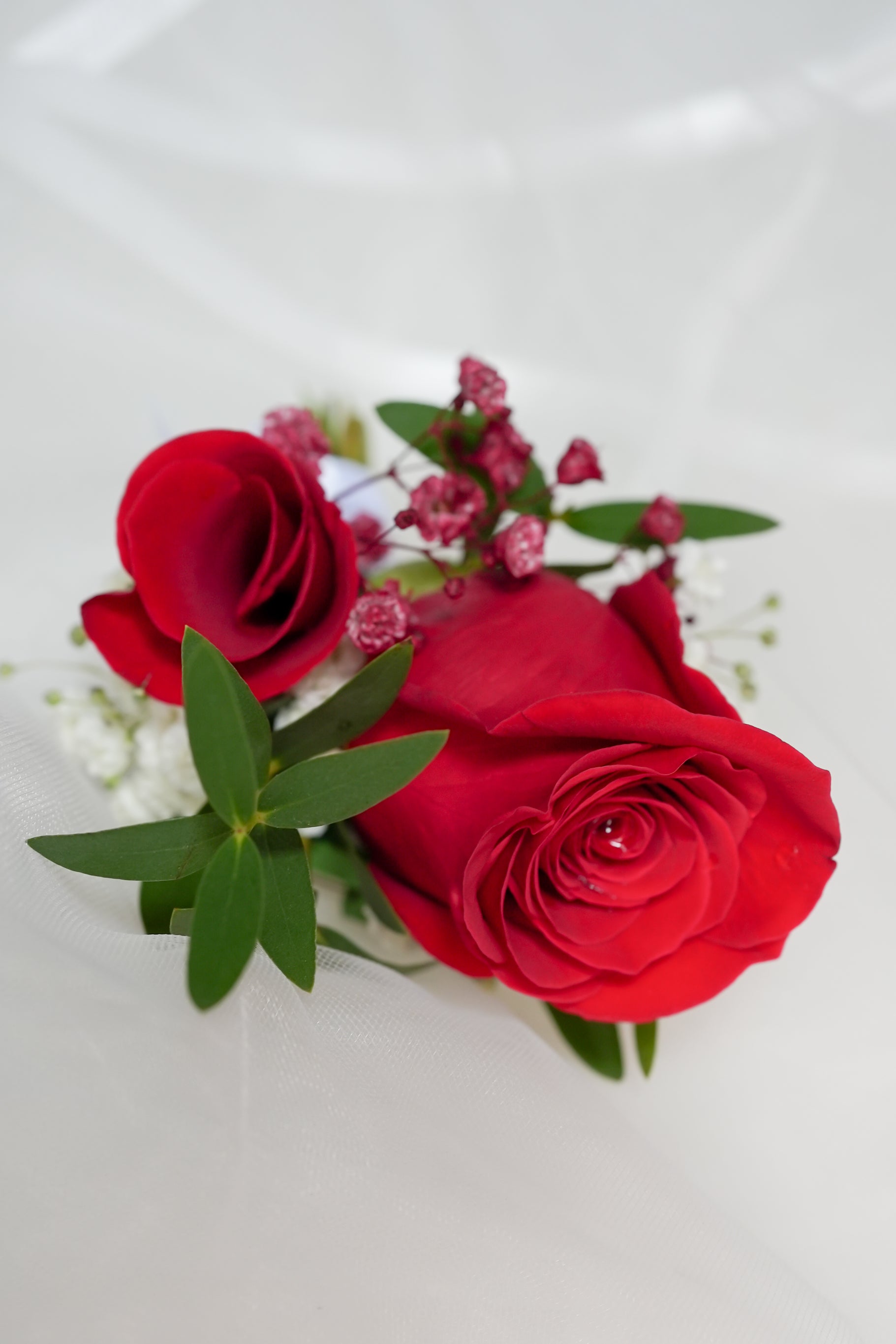 Red in Love Corsage  & boutonniere