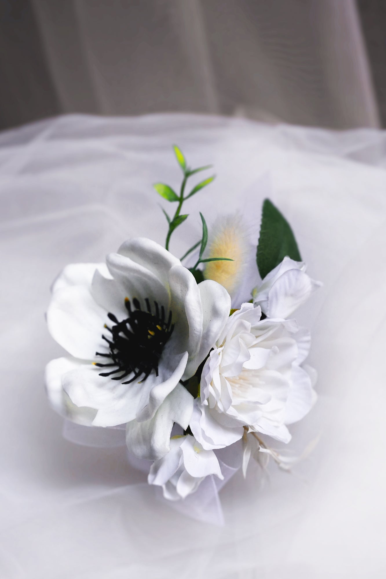 Ivory Pure Corsage & boutonniere (Silk Flower)
