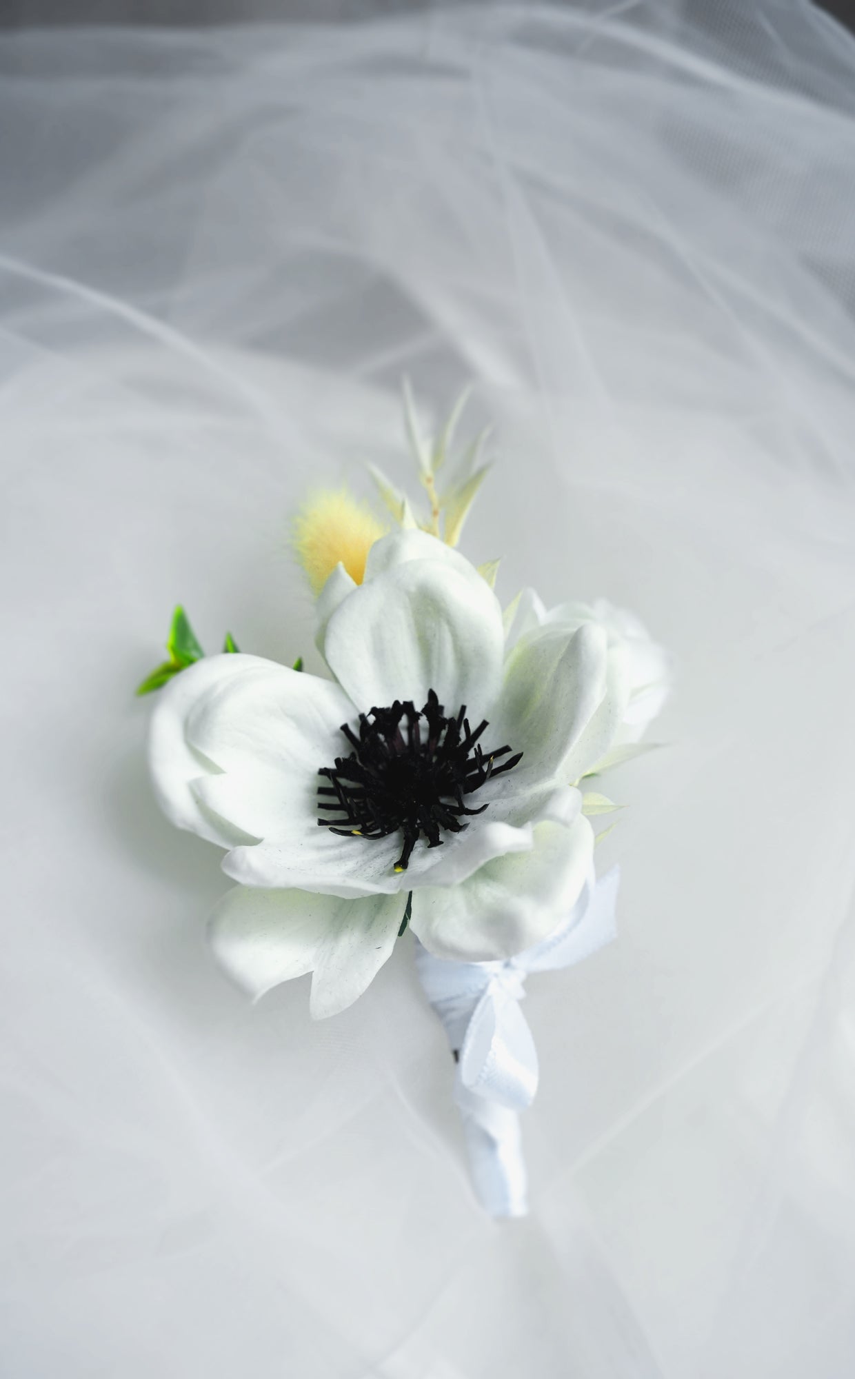Ivory Pure Corsage & boutonniere (Silk Flower)