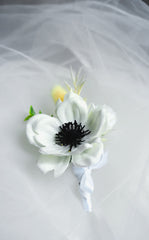 Ivory Pure Corsage & boutonniere (Silk Flower)