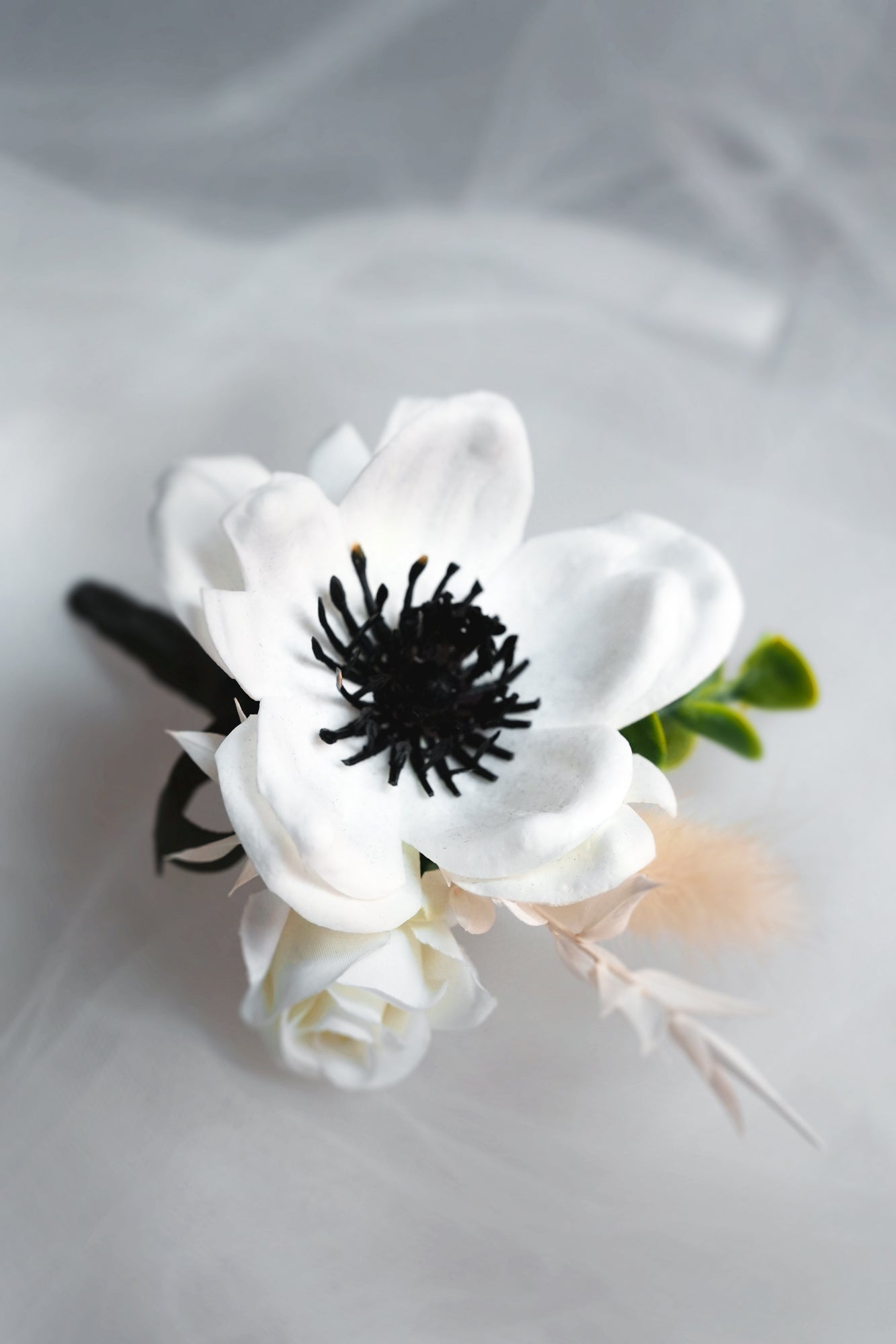 Ivory Pure Corsage & boutonniere (Silk Flower)