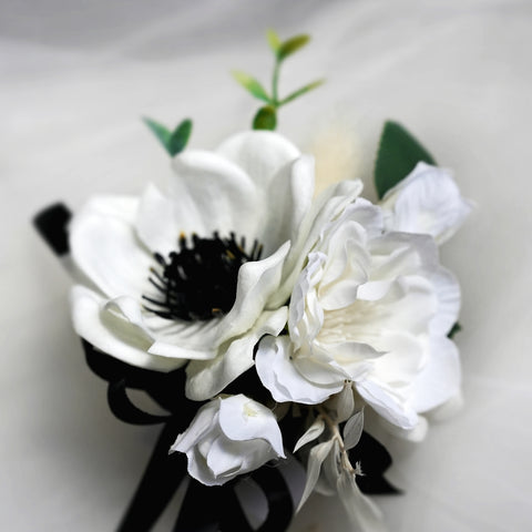 Ivory Pure Corsage & boutonniere (Silk Flower)
