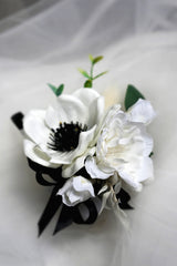Ivory Pure Corsage & boutonniere (Silk Flower)