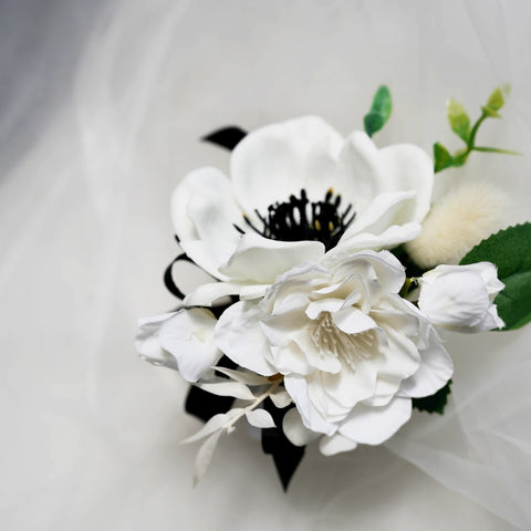 Ivory Pure Corsage & boutonniere (Silk Flower)