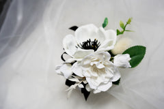 Ivory Pure Corsage & boutonniere (Silk Flower)