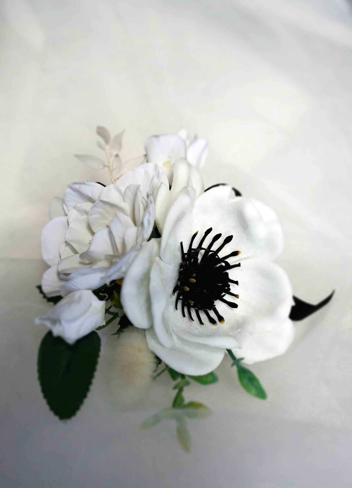 Ivory Pure Corsage & boutonniere (Silk Flower)