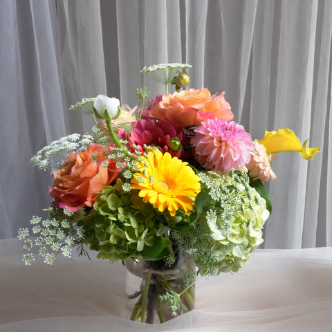 Amber Blooms Vase Arrangement