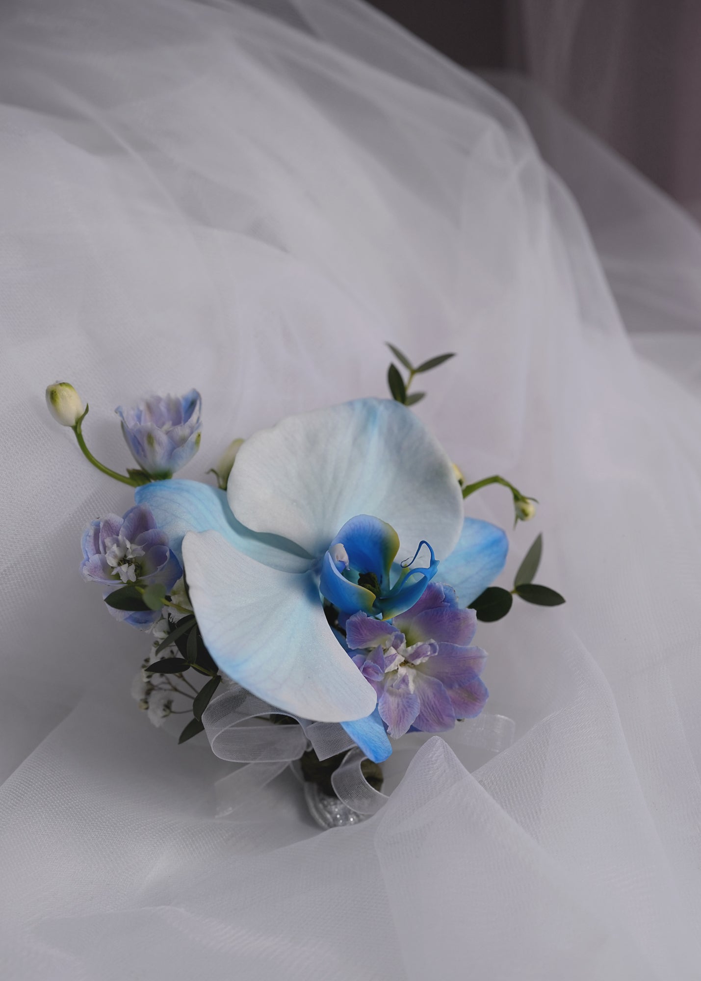 Azure Orchid Boutonniere & Corsage