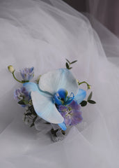 Azure Orchid Boutonniere & Corsage