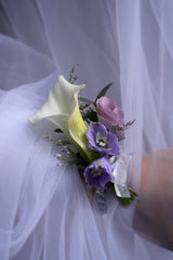 Lavender Cascade Poise Boutonniere & Corsage