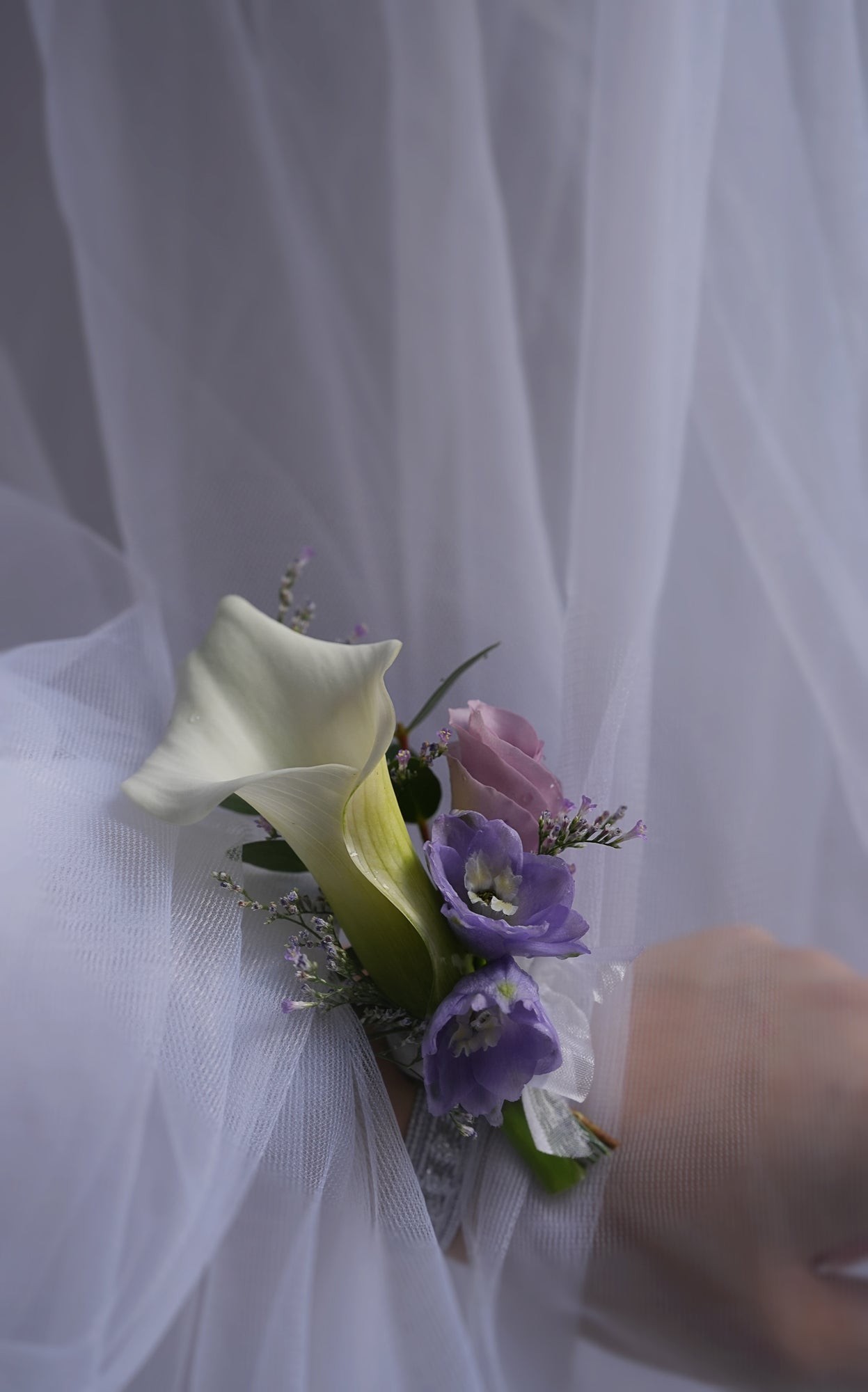 Lavender Cascade Poise Boutonniere & Corsage