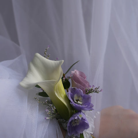 Lavender Cascade Poise Boutonniere & Corsage