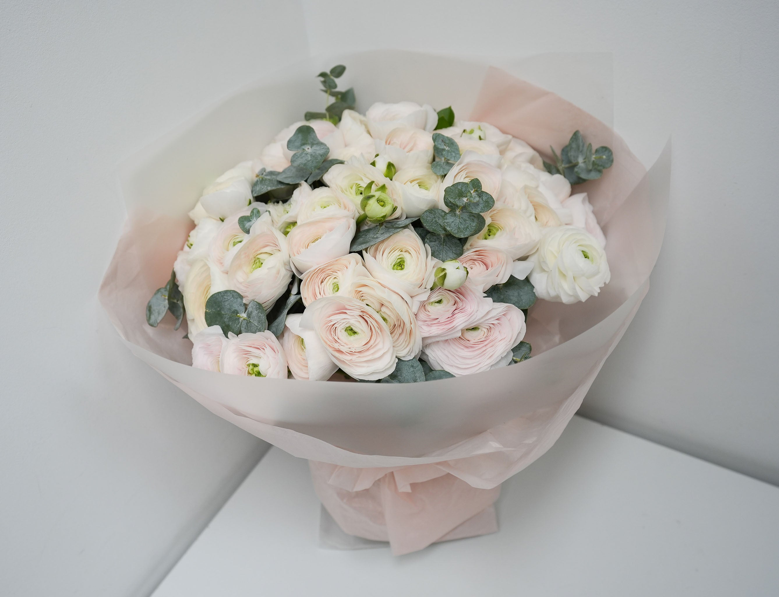 Ranunculus Bouquet (White, Blush, Light Pink, Mixed)