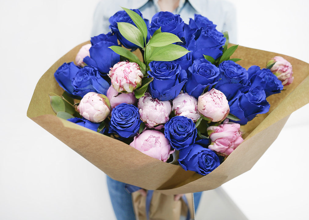 Blue Rose & Peony Bouquet