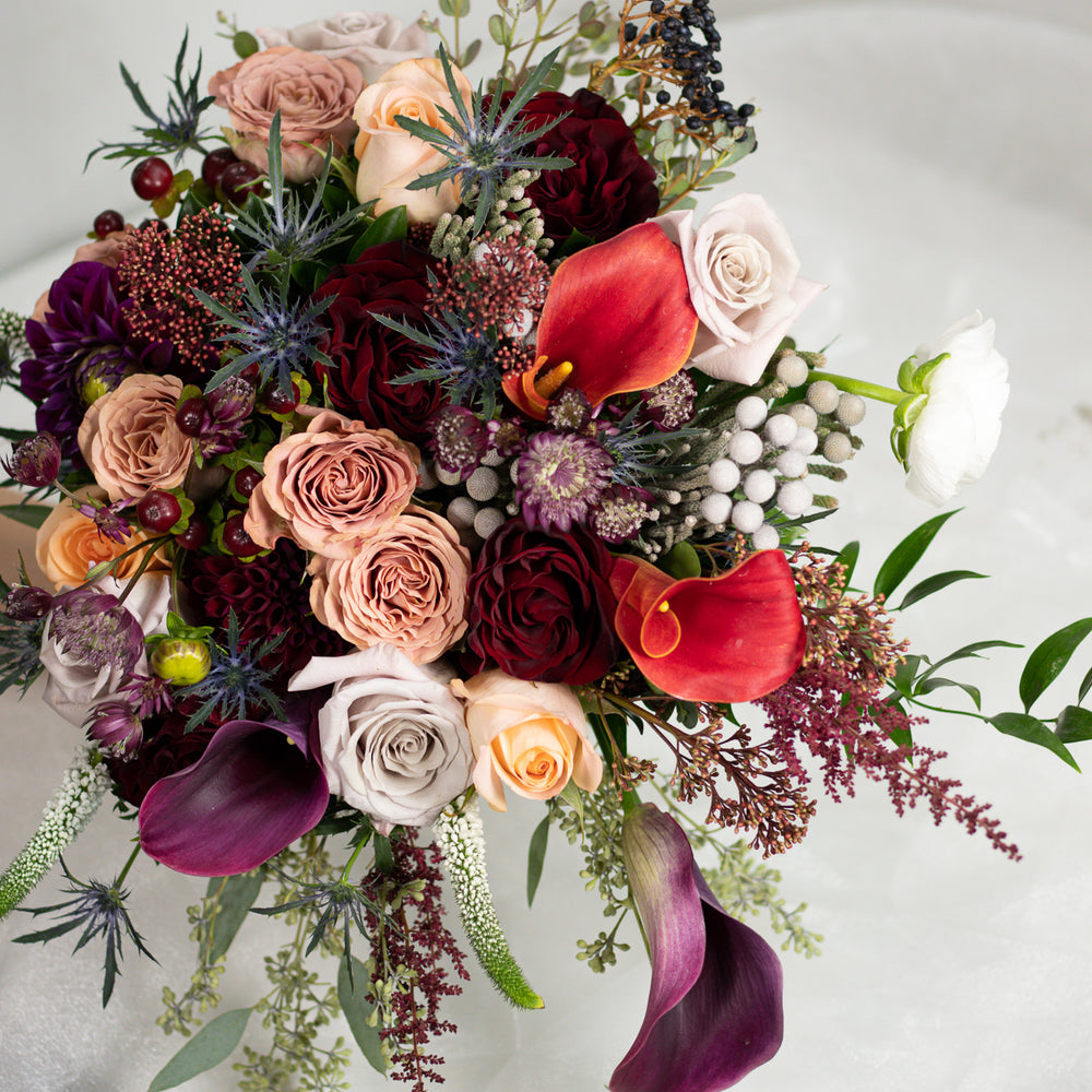 Burgundy Bridal Bouquet - Flower & Plant Free Delivery | Toronto