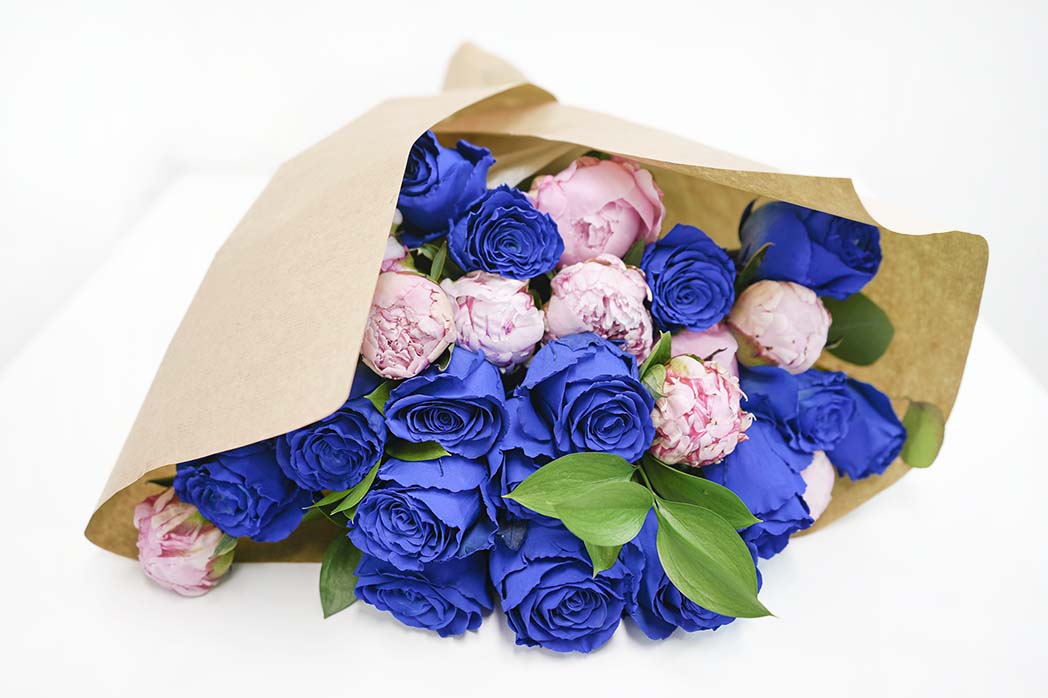 Blue Rose & Peony Bouquet