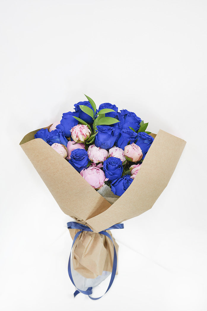 Blue Rose & Peony Bouquet