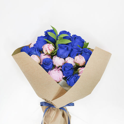 Blue Rose & Peony Bouquet