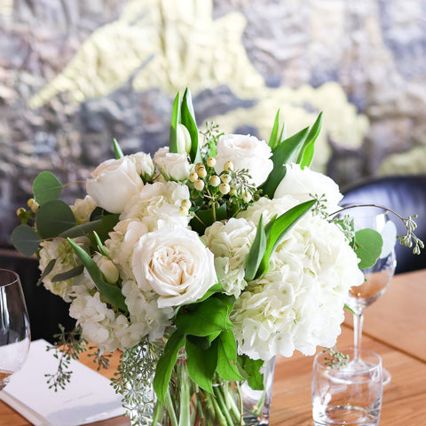 Low White Theme Centerpiece