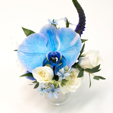 Blue Orchid Boutonniere