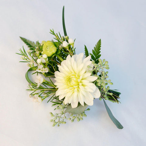 Dahlia White Boutonniere