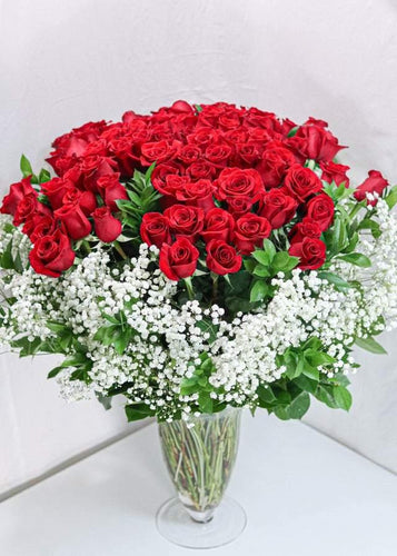 48 Red Rose with Special Greenery - Toronto Flower Gallery