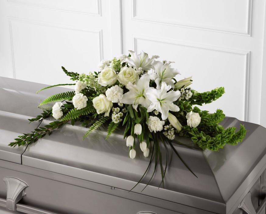 Splendid white Casket Spray - Flower - Toronto Flower Gallery