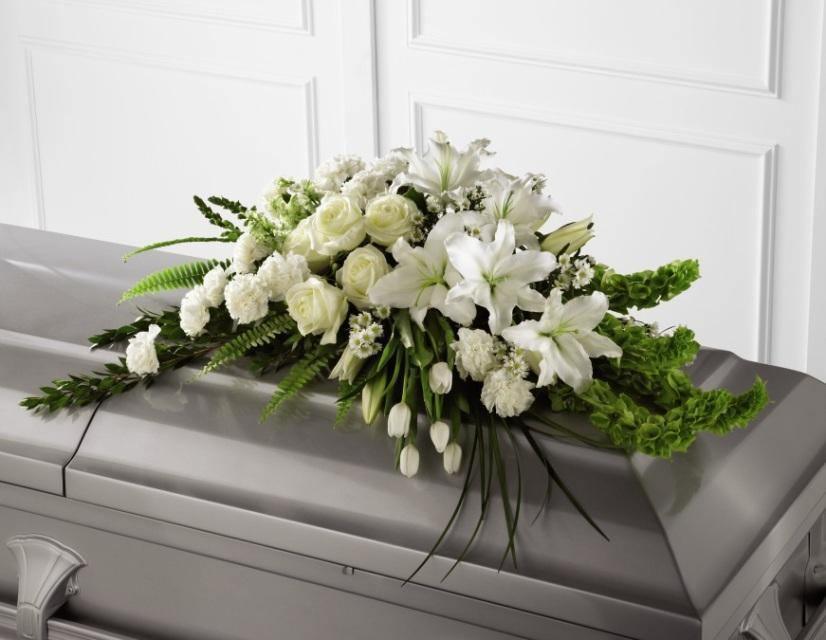 Splendid white Casket Spray - Flower - Toronto Flower Gallery