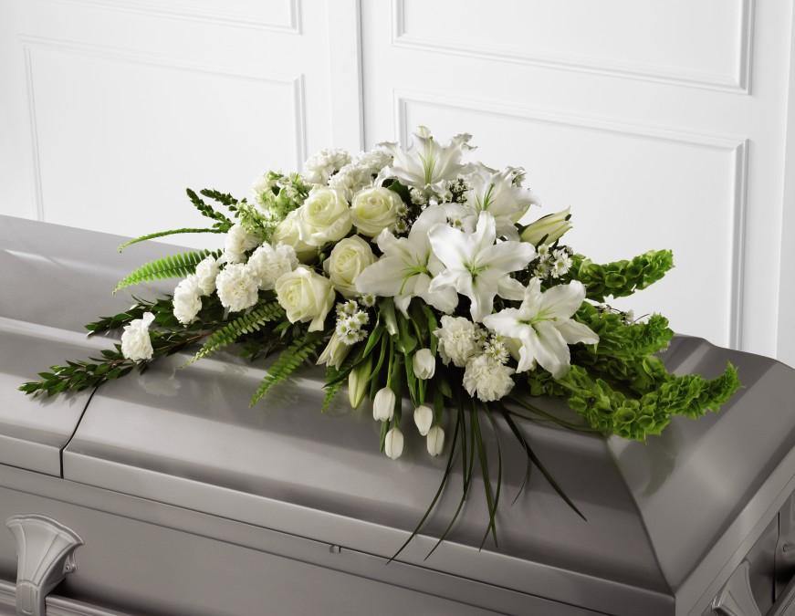 Splendid white Casket Spray - Flower - Toronto Flower Gallery