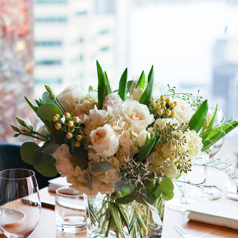 Low White Theme Centerpiece